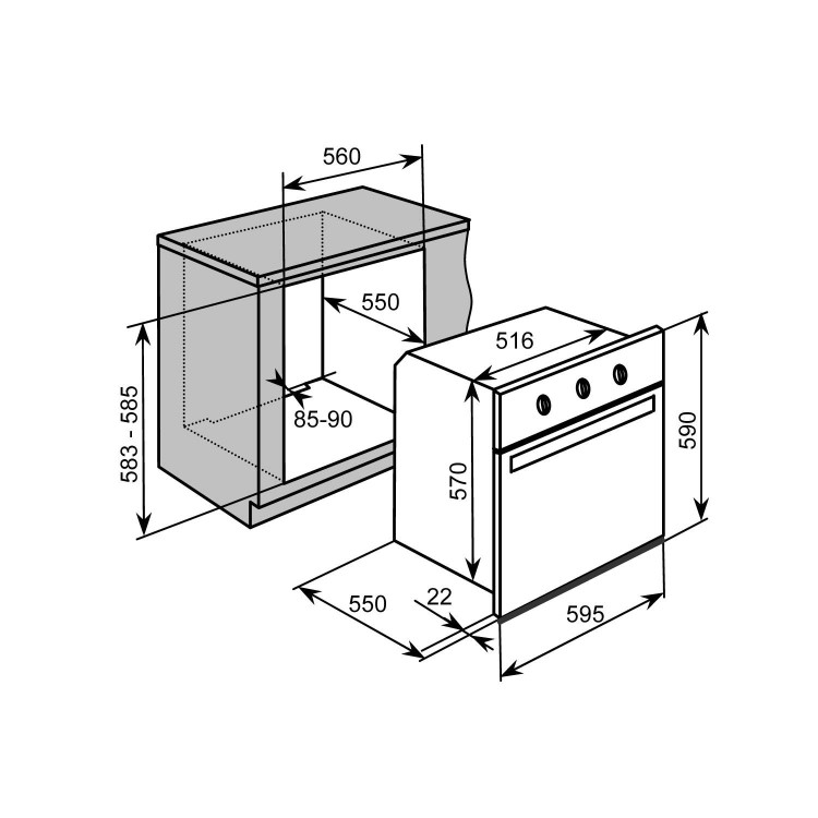 Baumatic BSO612W Four Function Electric Built-in Single Fan Oven White