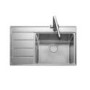 Single Bowl Inset Chrome Stainless Steel Kitchen Sink with Left Hand Drainer- Rangemaster Boston