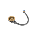 BSWRBB Brushed Brass Kitchen Sink Strainer Waste with round overflow - Enza