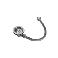 Stainless Steel Slotted Basket Strainer Kitchen Sink Waste with Round Overflow - Essence