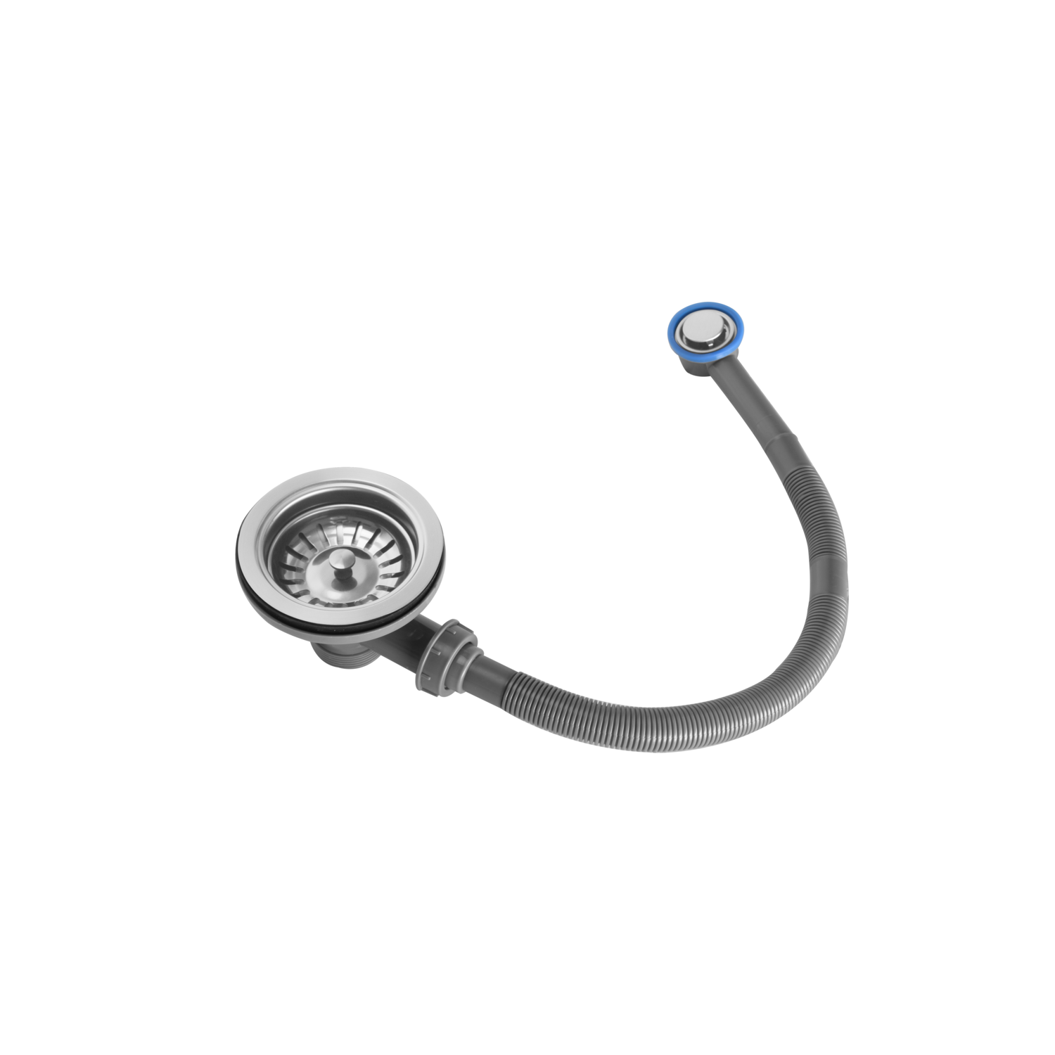 Essence Chrome Kitchen Sink Strainer Waste With Round Overflow Enza ST08-round