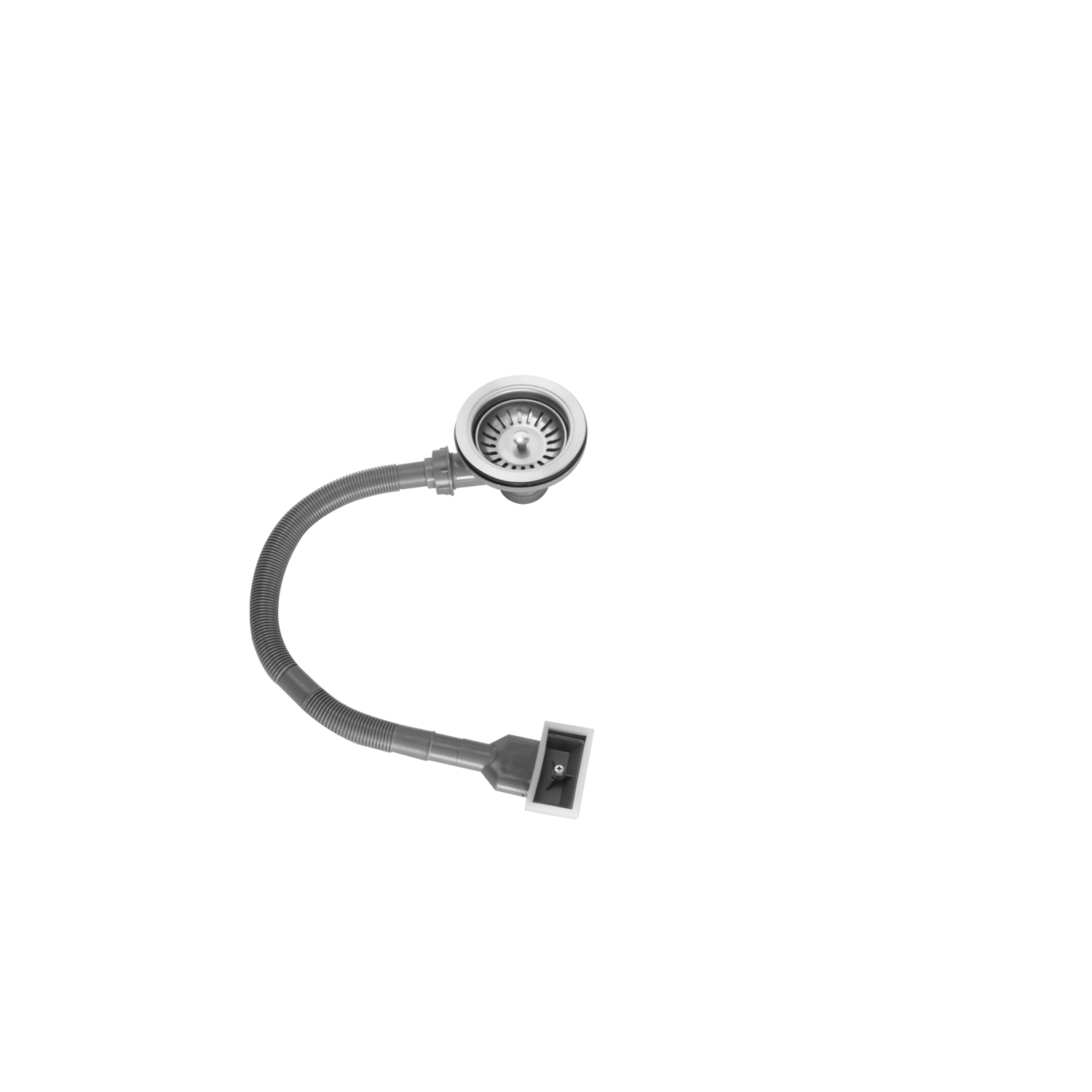 Essence Chrome Kitchen Sink Strainer Waste With Square Overflow Enza ST08