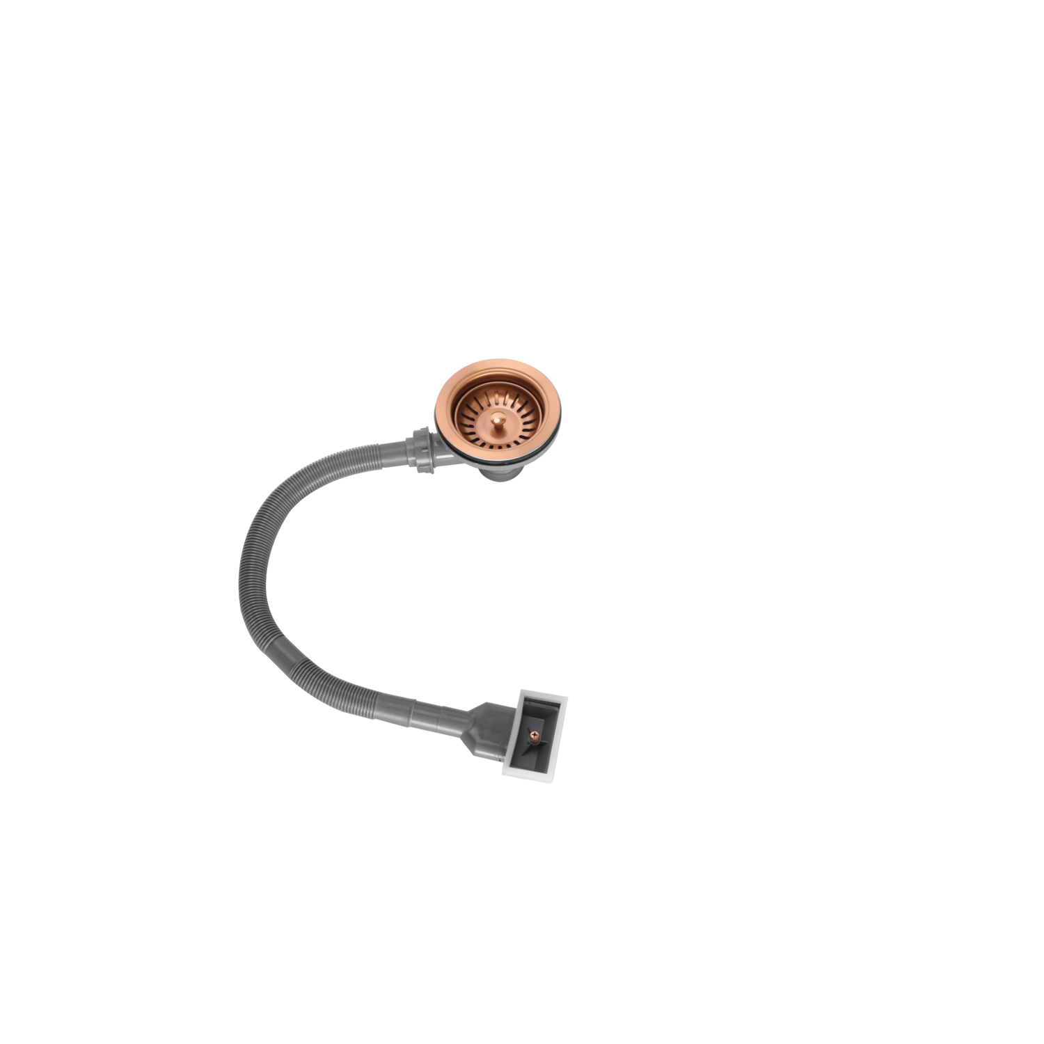 Enza Copper Kitchen Sink Strainer Waste With Square Overflow ST08-C
