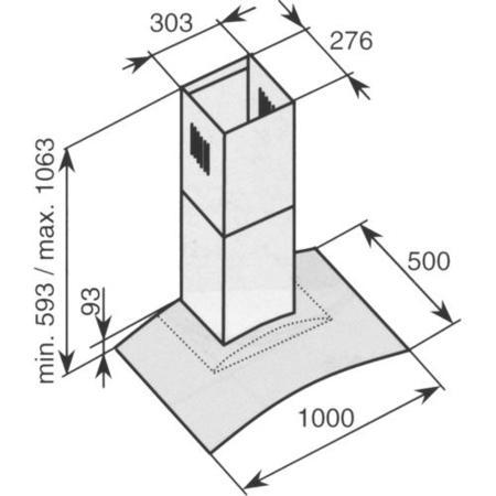 Baumatic BT10.3BGL Curved Glass 100cm Chimney Cooker Hood Black