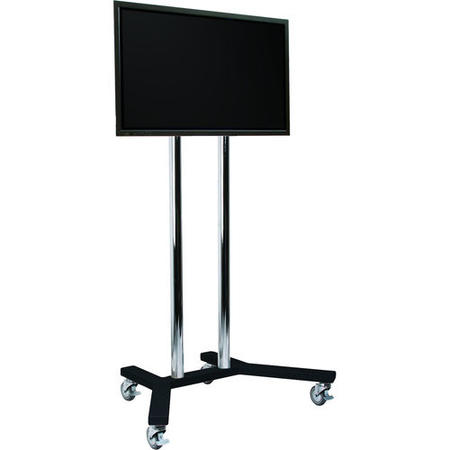 B-Tech BT8504/BC Large Flat Screen Display Trolley Stand for TVs up 70" - Black/Chrome