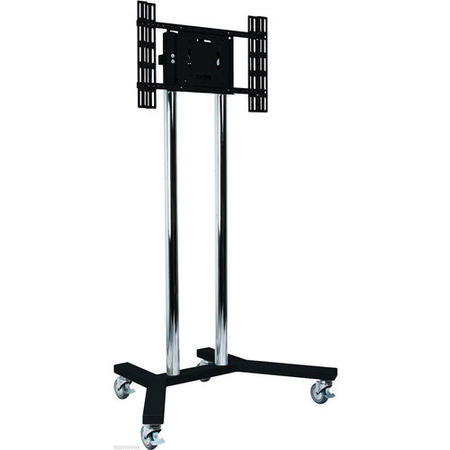 B-Tech BT8504/BC Large Flat Screen Display Trolley Stand for TVs up 70" - Black/Chrome