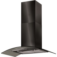 Baumatic BT9.3BGL Curved Glass 90cm Chimney Cooker Hood Black