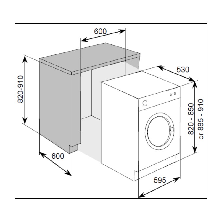 Baumatic BTD1 Fully Integrated 6kg Vented Tumble Dryer