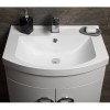 Curved White Bathroom Vanity Unit &amp; Basin - W600mm