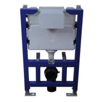 Wall Hung Rimless Toilet with Soft Close Seat, Brushed Bronze Pneumatic Flush Plate, 820mm Frame & Cistern – Roma