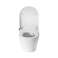 Wall Hung Smart Bidet Japanese Toilet with Heated Seat & 1160mm Frame Cistern and Black Pneumatic Flush Plate - Purificare