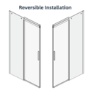Black 8mm Glass Frameless Rectangular Sliding Shower Enclosure 1200x800mm - Aquila