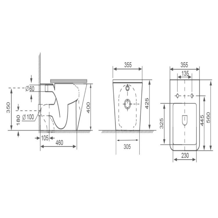 1150mm Wooden Fluted Right Hand Toilet and Sink Unit with Square Toilet and Chrome Fittings - Matira
