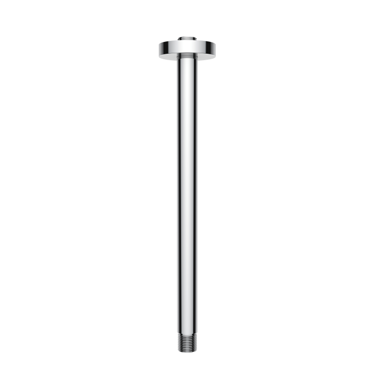 250mm Chrome Ultra Slim Round Rainfall Shower Head with Ceiling Arm