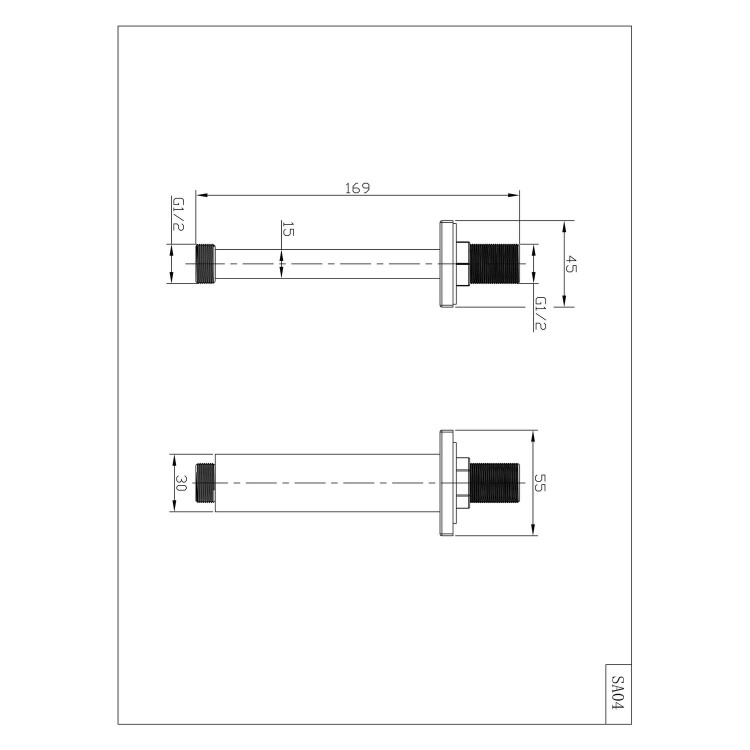 Zana Matt Black 120mm Square Ceiling Arm