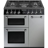 GRADE A2 - Smeg BU93S Burghley 90cm Dual Fuel Range Cooker Silver