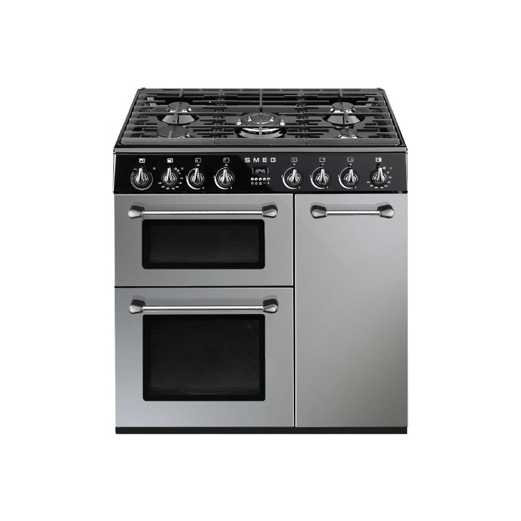 GRADE A2 - Smeg BU93S Burghley 90cm Dual Fuel Range Cooker Silver
