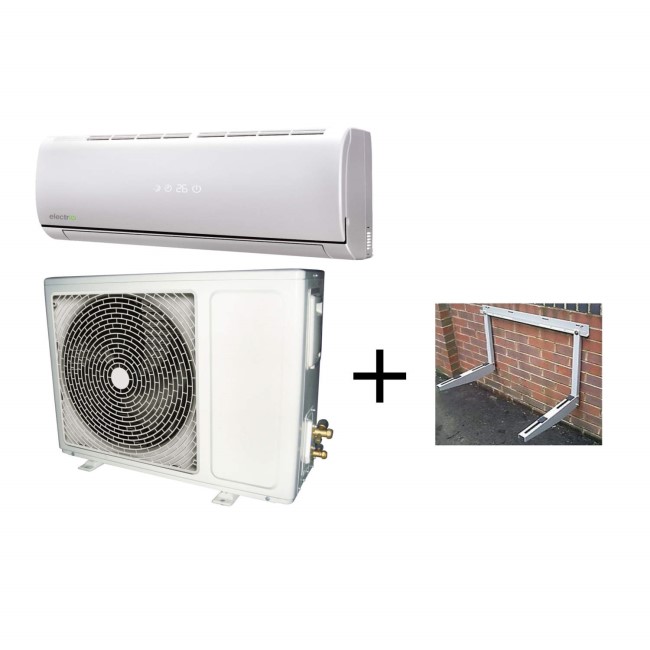 electriQ 12000 BTU Easy Fit Inverter Wall Split Air Conditioner and Condenser Wall Mounting Bracket Bundle