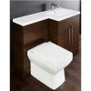 Walnut Cloakroom Right Hand Suite with Thin Edge Basin - W1090mm