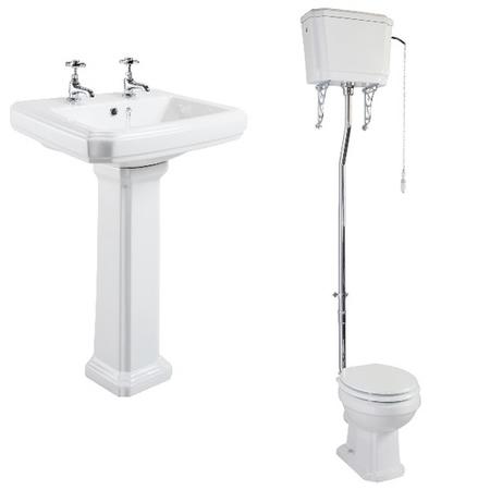 Taylor & Moore Traditional High Level Toilet & Basin Bathroom Suite