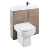 Oak Cloakroom Vanity Unit &amp; Basin with Delta Toilet