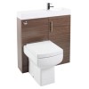 Walnut Cloakroom Vanity Unit &amp; Basin with Delta Toilet
