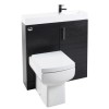 Black Cloakroom Vanity Unit &amp; Basin with Delta Toilet