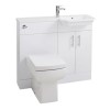 White Right Hand Cloakroom Suite - W1000mm