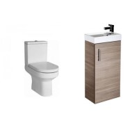 Medium Oak Vanity Unit Cloakroom Suite