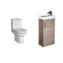 Medium Oak Vanity Unit Cloakroom Suite