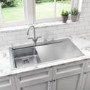Single Bowl Chrome Stainless Steel Kitchen Sink with Right Hand Drainer - Taylor & Moore Oakley