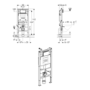 Geberit 1120mm Duofix Frame and Sigma Concealed Cistern with White Flush Plate