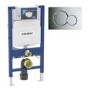 Geberit 980mm Duofix Frame and Sigma Concealed Cistern with Chrome Flush Plate