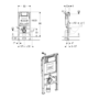 Geberit 980mm Duofix Frame and Sigma Concealed Cistern with Chrome Flush Plate