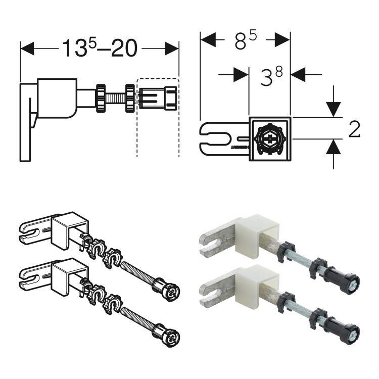 Geberit 980mm Duofix Frame and Sigma Concealed Cistern with White Flush Plate