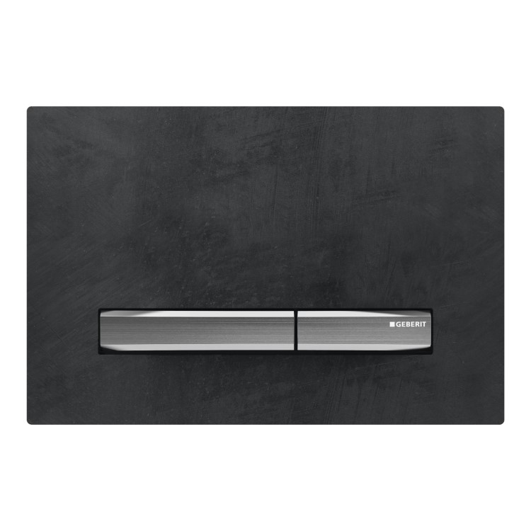 Geberit 980mm Duofix Frame and Sigma Concealed Cistern with Geberit Sigma50 Black Slate and Chrome Flush Plate