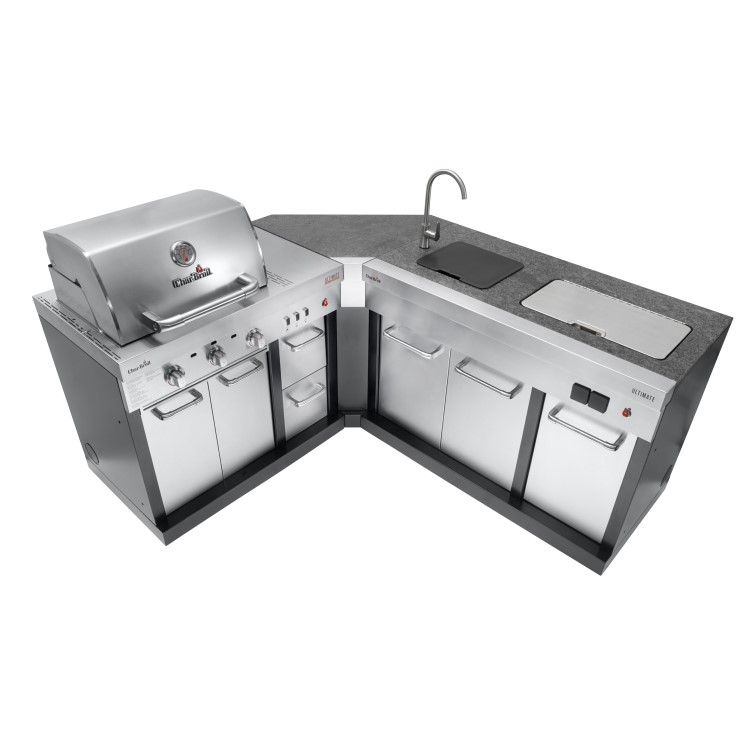 Char-Broil Ultimate 3200 Full Outdoor Kitchen - 3 Burner Gas BBQ with Entertainment Unit & Corner Module