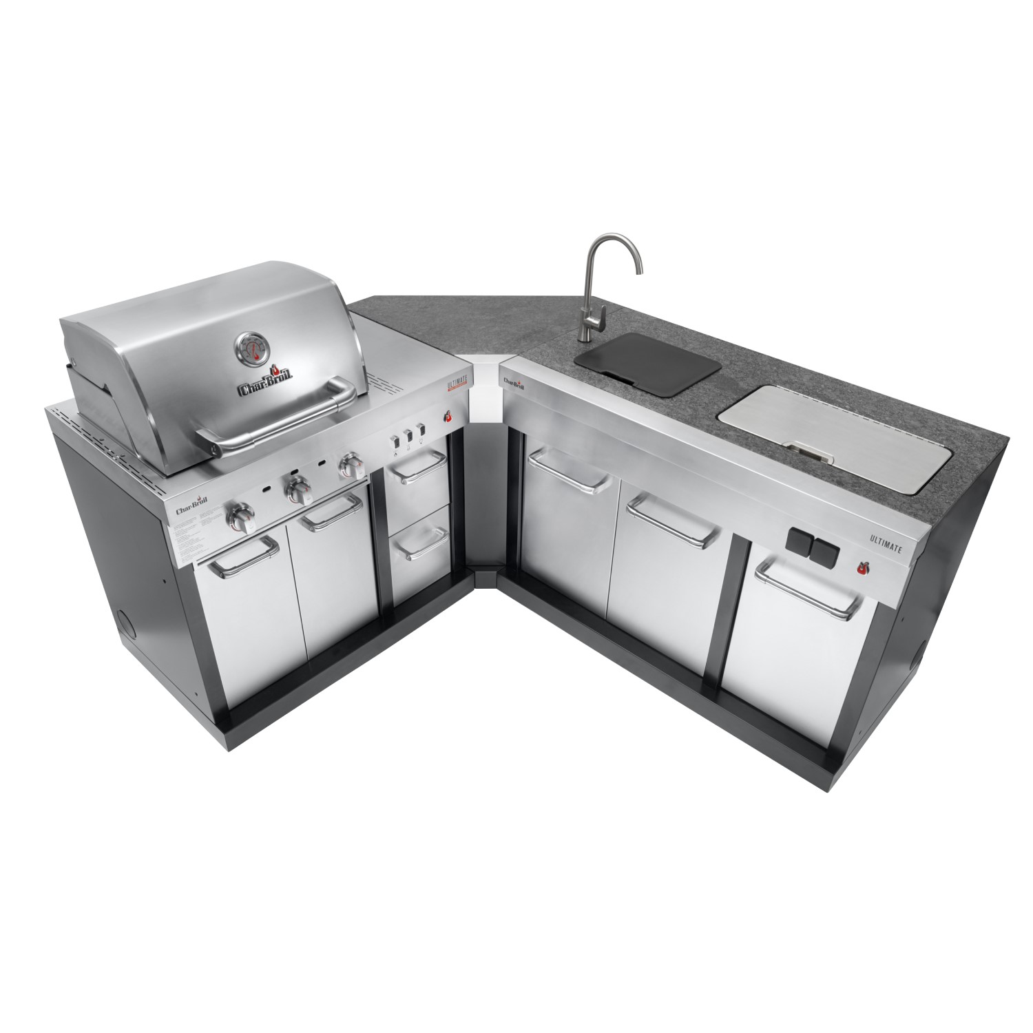Char-Broil Ultimate 3200 Full Outdoor Kitchen - 3 Burner Gas BBQ with ...
