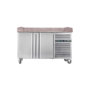 Hamoki PZ2600 2 Door Refrigerated Pizza Prep Counter with Granite Worktop Plus VRX1500/380 Refrigerated Topping Unit. Fitted Castors - 800mm Deep