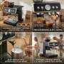 Hamoki HA5020 Bean-to-Cup Espresso Coffee Machine with Steam Wand - Cream