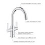 Grohe Dual Lever Chrome Kitchen Mixer Tap and K500 Stainless Steel Single Bowl Kitchen Sink