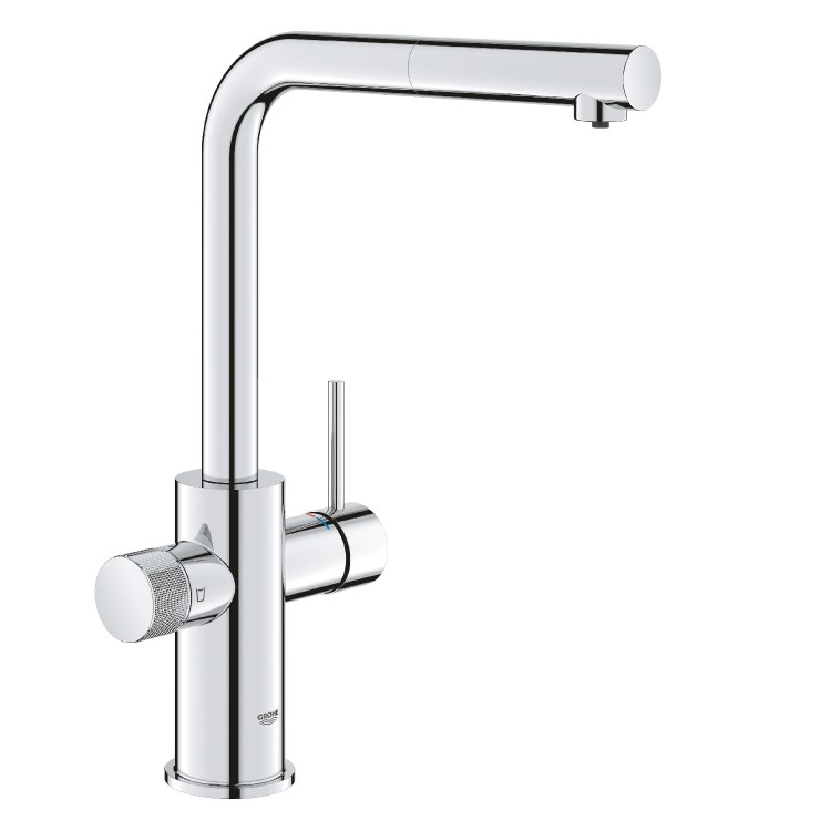 Grohe Blue Minta Single Lever Filter Kitchen Mixer Tap Set - Chrome