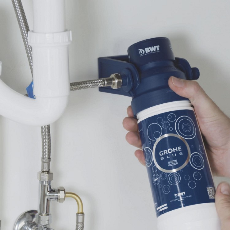 Grohe Blue Minta Single Lever Filter Kitchen Mixer Tap Set - Chrome