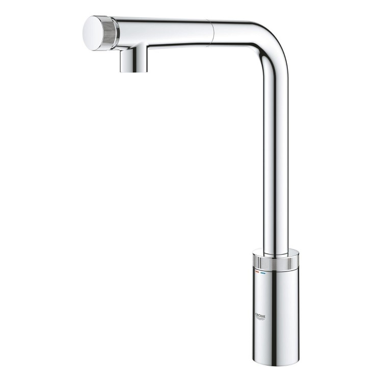 Grohe Minta SmartControl Chrome Kitchen Mixer Tap and K500 Stainless Steel Single Bowl Kitchen Sink
