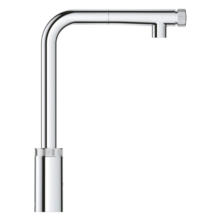 Grohe Minta SmartControl Chrome Kitchen Mixer Tap and K500 Stainless Steel Single Bowl Kitchen Sink