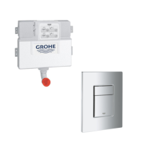 Grohe Concealed Dual Flush Cistern with Chrome Flush Plate Grohe Concealed Dual Flush Cistern with Chrome Flush Plate