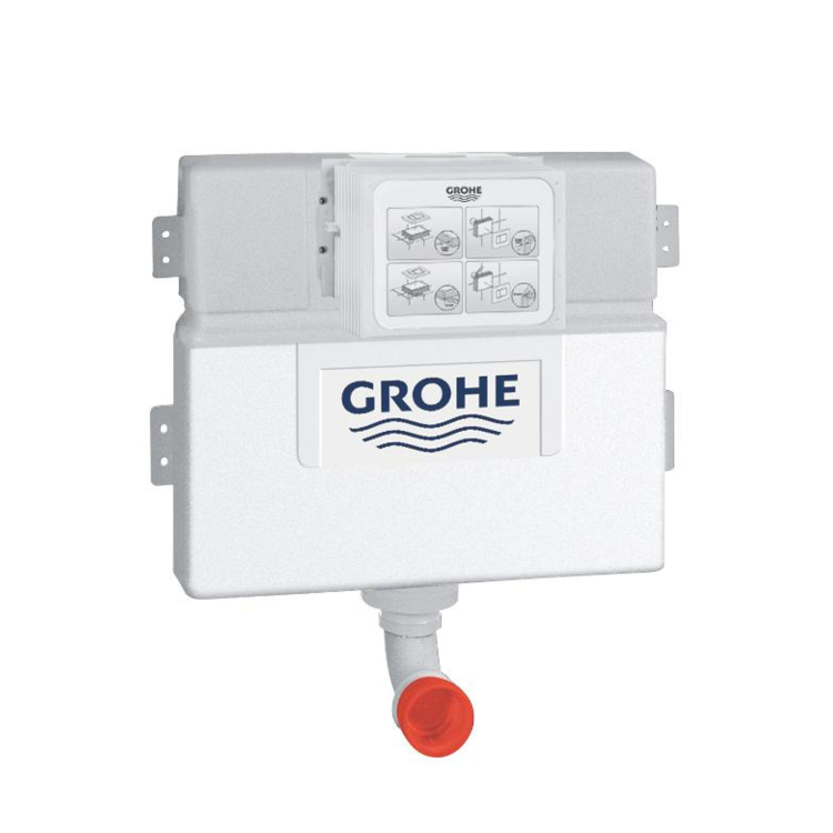 Grohe Concealed Dual Flush Cistern with Chrome Flush Plate