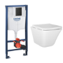 Wall Hung Toilet With Grohe Frame And Black Flush Plate - Boston