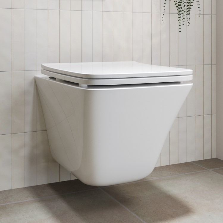 Wall Hung Rimless Short Projection Toilet with Soft Close Seat - Boston