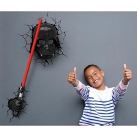 3D Darth Vader Deco Wall lights - Helmet and Light Saber